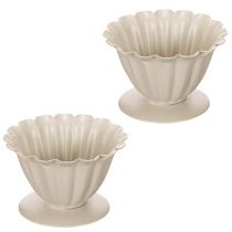 Article Coupe décorative crème 9 cm en forme de fleur