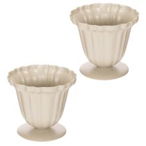 Article Petite coupe décorative en métal crème 10 cm