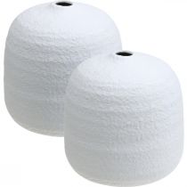 Vase en céramique, vases décoratifs blanc Ø15cm H14,5cm lot de 2