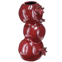Article Vase en céramique vase à fleurs de grenade rouge foncé H23,5cm