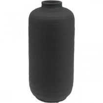 Vase Céramique Noir Vases Décoratifs Rustique Ø15.5cm H34cm
