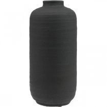 Vase Céramique Noir Vases Décoratifs Rustique Ø15.5cm H34cm