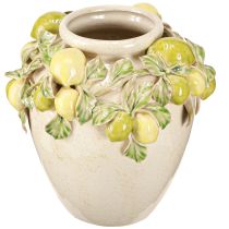 Article Vase Céramique Décoration Citron Vert Méditerranéen Jaune H19cm