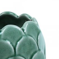 Vase Fleur Céramique Vintage Vert Craquelé Glaçure Ø15cm H22cm
