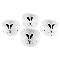 Article Oeufs de Pâques en céramique pot de fleur décoratif Pâques avec lapin de Pâques 7,5 cm 4pcs
