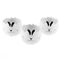 Article Oeufs de Pâques en céramique pot de fleurs Lapin de Pâques 9cm 3pcs