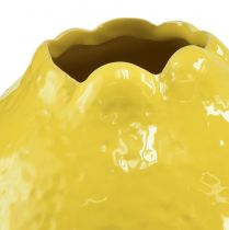 Article Vase céramique jaune citron décor Méditerranée Ø12cm H14,5cm