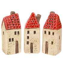 Article Maisons en céramique, petites maisons décoratives, décoration d&#39;automne, H8cm, 6 pièces