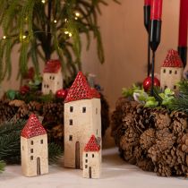 Article Maisons en céramique, petites maisons décoratives, décoration d&#39;automne, H8cm, 6 pièces