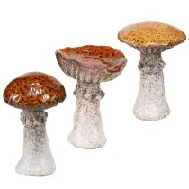 Article Champignons en céramique décoration en céramique champignons orange jaune marron 8cm 3 pcs