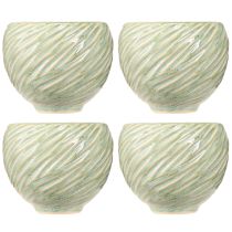 Article Bols en céramique au design spirale vert Ø9cm H7cm 4pcs