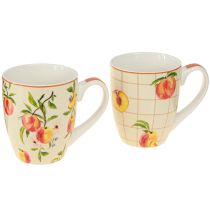 Article Tasse en céramique mug pêches décoration céramique H10,5cm 2pcs