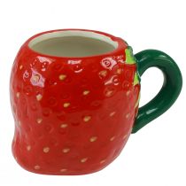 Article Tasse en céramique motif fraise pour plantation 10 cm Ø 6,5 cm