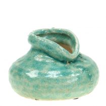 Vase en céramique bleu antique H9cm