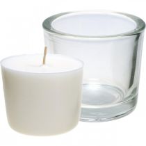 Bougie en verre Bougie pot cire bougie blanche Ø9cm H8cm