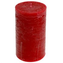 Article Bougie rouge 85mm x 200mm bougie pilier couleur unie 2 pcs