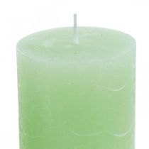 Bougies pilier colorées vert clair 70 × 100mm 4pcs