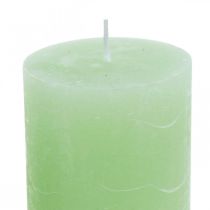 Article Bougies piliers unies vert lime​​​​​​​ 70×100mm 4 pcs