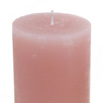 Bougies pilier teintes en rose 70 × 100mm 4pcs