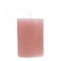 Bougies pilier teintes en rose 70 × 100mm 4pcs