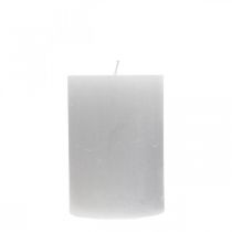 Article Bougies piliers couleur unie gris clair 70×100mm 4pcs