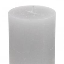 Bougies pilier teintées gris clair 70 × 100mm 4pcs