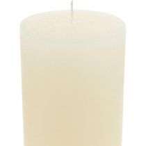 Article Bougies piliers couleur unie blanc crème 85×200mm 2pcs