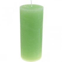 Article Bougies piliers bougies unies vert citron​​​​​​​ 85×200mm 2 pcs