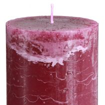 Article Bougies piliers teintées, style Berry, 85 x 120 mm, lot de 2, rouges, décoratives