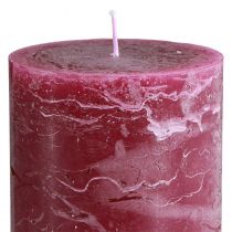 Article Bougies piliers rouges, couleur baie, teintées dans la masse, bougies décoratives 85 × 150 mm, lot de 2, polyvalentes