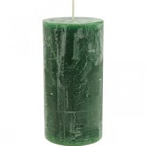 Bougies de couleur unie Bougies pilier vert foncé 70×140mm 4pcs
