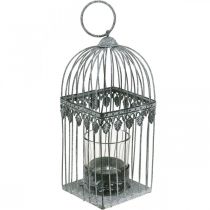 Décoration de bougie, cage à oiseaux avec verre photophore, lanterne en métal, décoration de mariage, lanterne 22cm