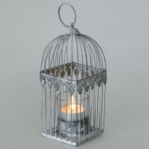 Décoration de bougie, cage à oiseaux avec verre photophore, lanterne en métal, décoration de mariage, lanterne 22cm