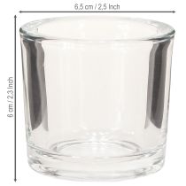 Article Pot en verre pour bougie Mini seau en verre Transparent Ø6,5cm H6cm 6pcs
