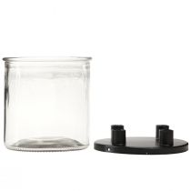 Article Bougeoir verre Bougeoir tige décoration verre H11cm Ø10cm