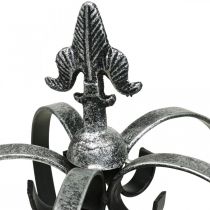 Déco couronne aspect argent vieilli métal Ø18cm H26cm