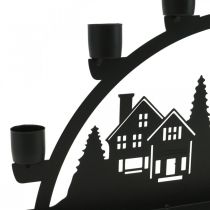 Article Arche lumineuse bougie arche métal noir 40x6cm H18,5cm