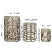 Article Porte-bougies en métal, porte-bougies chauffe-plat Ø8/10/13 cm, lot de 3