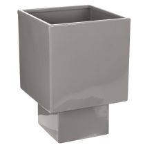 Article Pot décoratif carré en métal gris avec socle intégré 22 cm