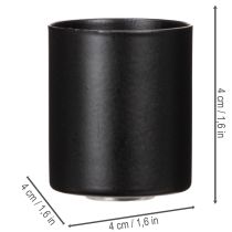 Article Set de 4 bougeoirs magnétiques en métal noir mat pour bougies de 3,4 cm