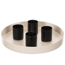 Article Set de 4 bougeoirs magnétiques en métal noir mat pour bougies de 3,4 cm