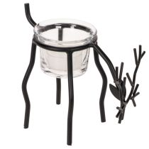 Article Porte-bougie renne avec verre pour bougie chauffe-plat, 15 cm
