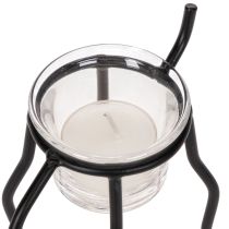 Article Porte-bougie renne avec verre pour bougie chauffe-plat, 15 cm