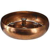 Article Bougeoir bol pour 4 bougies bâtons aspect antique bronze Ø22cm