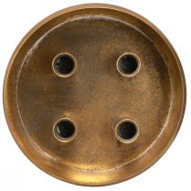 Article Bougeoir bol pour 4 bougies bâtons aspect antique doré Ø22cm