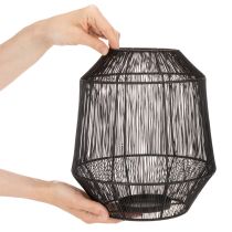 Article Bougeoir noir, lanterne décorative, panier en fil de fer, Ø 24 cm, H 28 cm