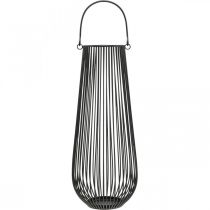 Article Bougeoir lanterne décorative noire avec anse Ø22cm H52cm