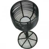 Article Photophore métal noir décoratif verre à vin Ø13cm H31.5cm