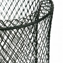 Bougeoir panier fil métal noir Ø23cm/16cm lot de 2