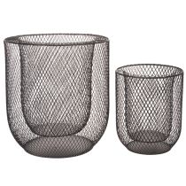 Article Bougeoir en fil de fer noir, Ø 28,5/18 cm, lot de 2